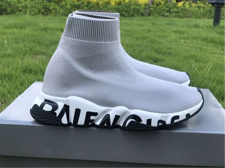 Balenciaga Graffiti Speed Sneaker Grey White Black - 517319-W07U0-1014 ...