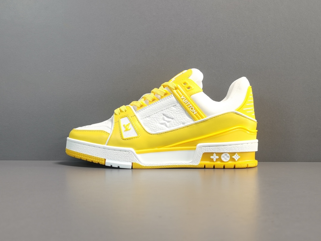 LOUIS VUITTON LV Trainer 'White Yellow' 1AA6XM - KICKS CREW