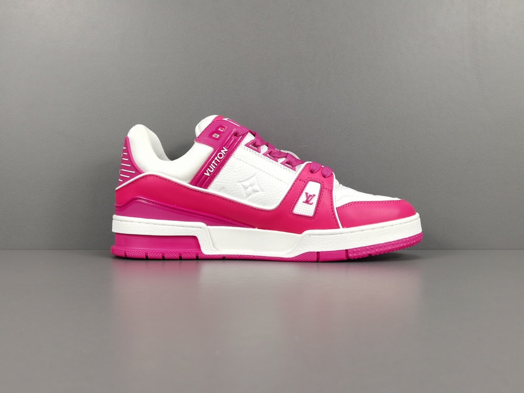 Louis Vuitton Trainer Low White Fuchsia 1AA6WJ - Size UK 8