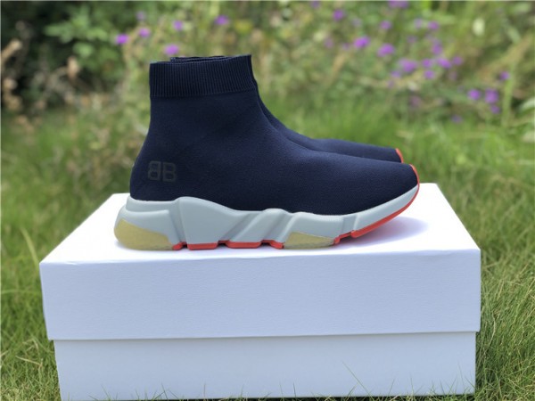 Balenciaga Speed Sneaker NavyWhite-YellowRed 