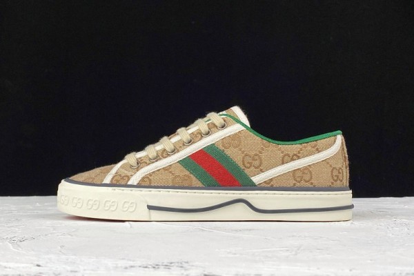 Gucci Tennis 1977 GG Low-Top Sneaker Beige 