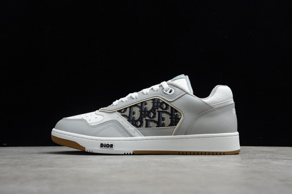 Dior B27  Low Top Calf Perfo Grey - White 