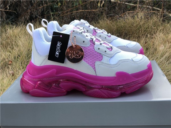 Balenciaga Triple S Clear Sole Trainer White Pink 
