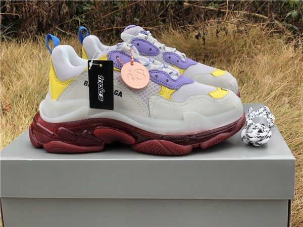 Balenciaga Triple S Clear Sole Purple Yellow Red 