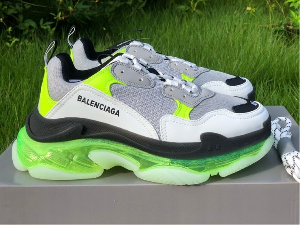 Balenciaga Triple S Clear Sole Grey White Green 