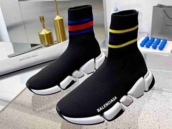 Balenciaga Speed 2.0 Sneaker Black with Stripe 