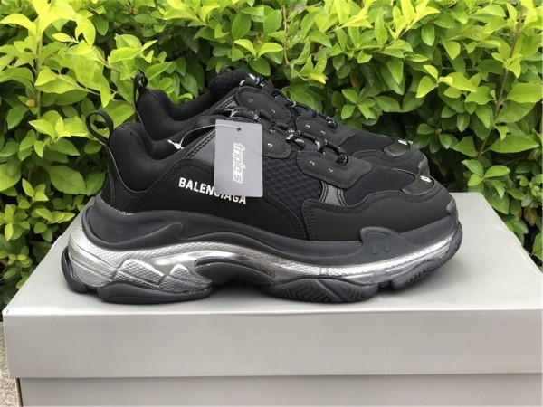 Balenciaga Triple S Clear Sole Black Silver