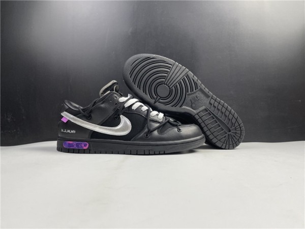 Off-White x Nike Dunk Low The 50 Black Silver 