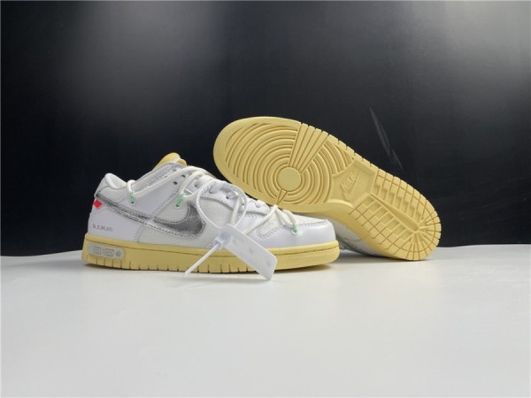 Off-White x Nike Dunk Low Lot “01 Of 50” White - Silver 