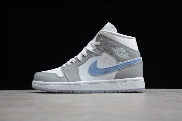 Air Jordan 1 Mid Wolf Grey Aluminum 