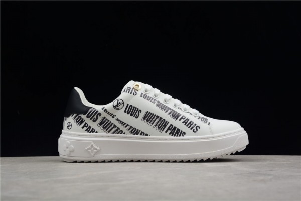 LV Time Out Sneaker WhiteBlack Printed Leather 