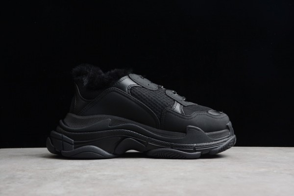 Balenciaga Triple S Sneaker Black with Fur