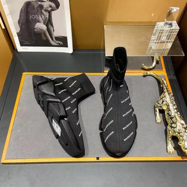Balenciaga Speed 2.0 Allover Logo Sneaker Black