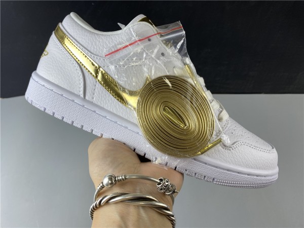 Air Jordan 1 Low White Metallic Gold