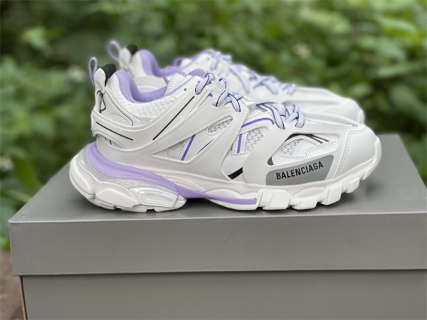 Balenciaga Track3.0 Clear Sole Sneaker White - Purple