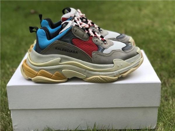 Balenciaga Triple S Gray - Red - Blue (2017) 