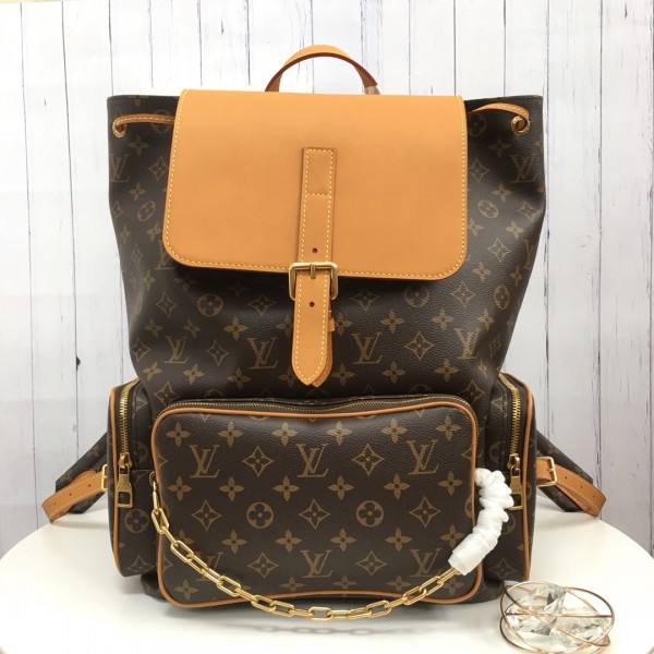 Louis Vuitton Trio Backpack Travel Bag Gold Chain 