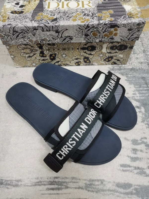 Dior Dway Slide Sandal Dark Blue  - DDSSD-001 