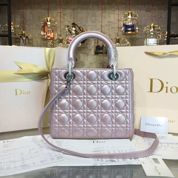 Lady Dior Medium In Lotus Pink Pearl 