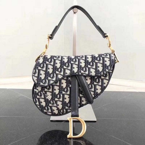 Dior Black Trotter Canvas Saddle Bag 