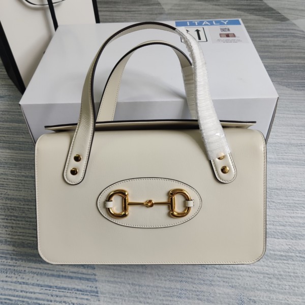 Gucci Horsebit 1955 Small Top Handle Bag - All White 627323