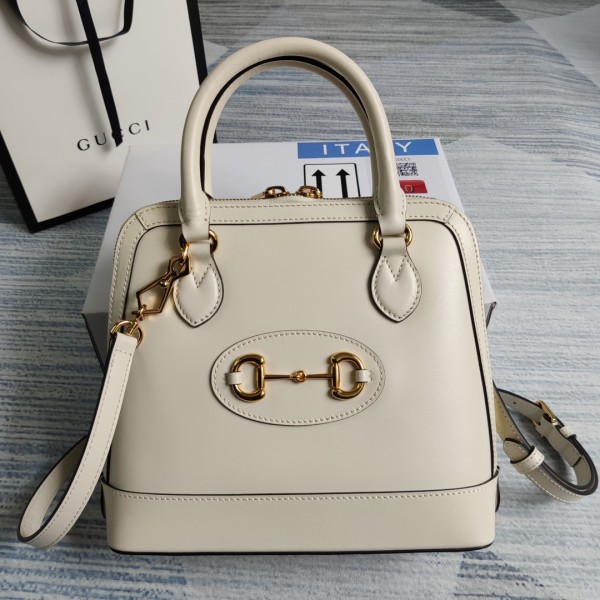 Gucci Horsebit 1955 handle bag - White