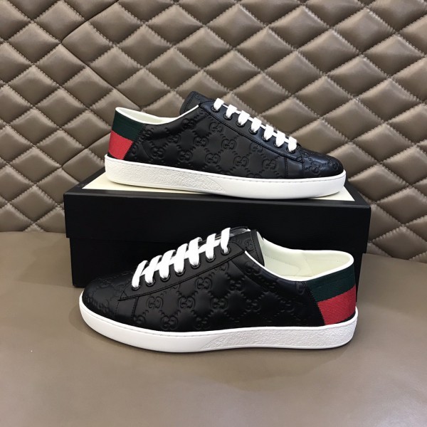 Gucci GG Logo Black Leather Shoes 