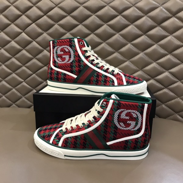Gucci Tennis 1977 high-top grosgrain trim sneakers GG-S032  