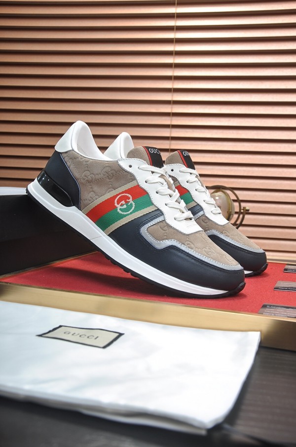 Gucci Beige GG Logo Web Shoes 