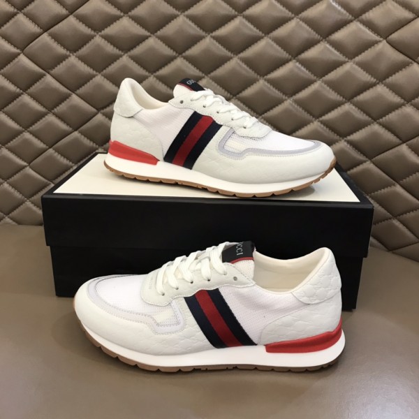 Gucci White With Web Shoes 