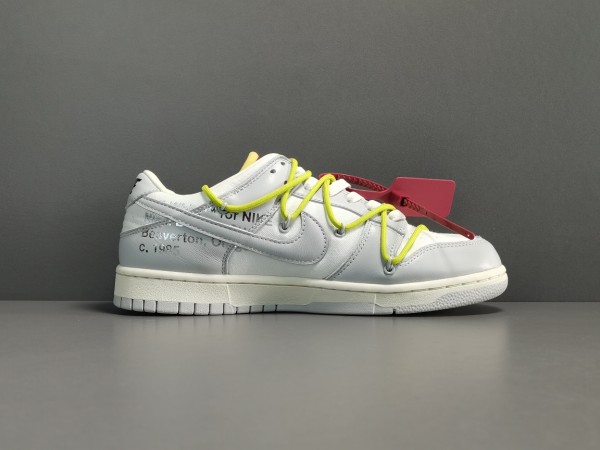 Off-White x Nike Dunk Low Lot "08 of 50" White Grey