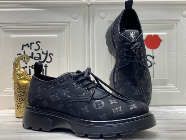 LV  Logo LV Black Suede Shoes - LCS-001 