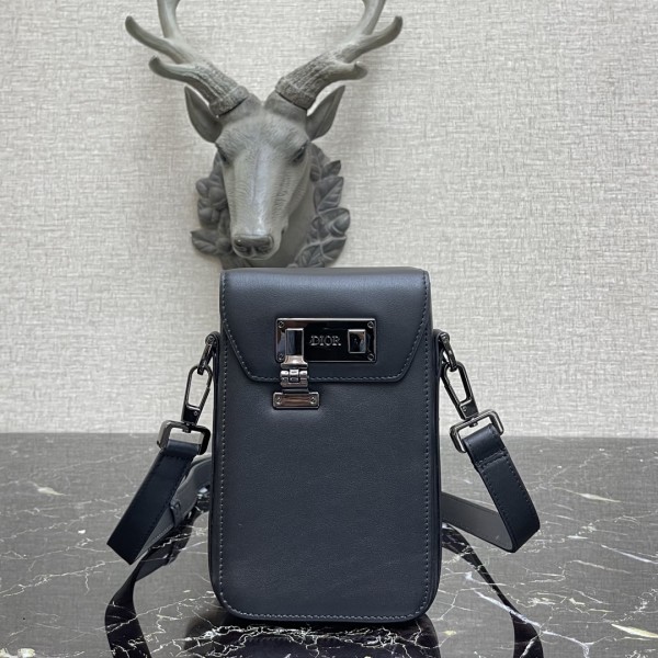 Dior Vertical Pouch Black Smooth Calfskin