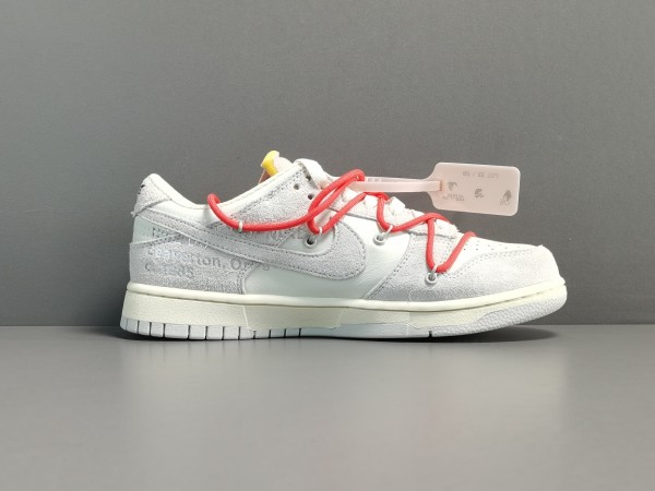 Off-White x Nike Dunk Low “Lot 33 of 50” SailNeutral Grey-Chile Red 