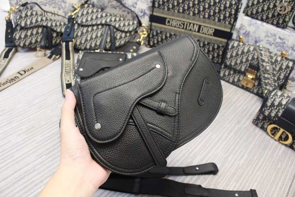Dior Saddle Pouch - Black - Black 