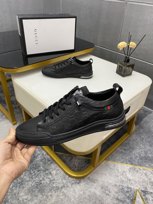 Gucci Black Leather Sneakers GGLG-S0014