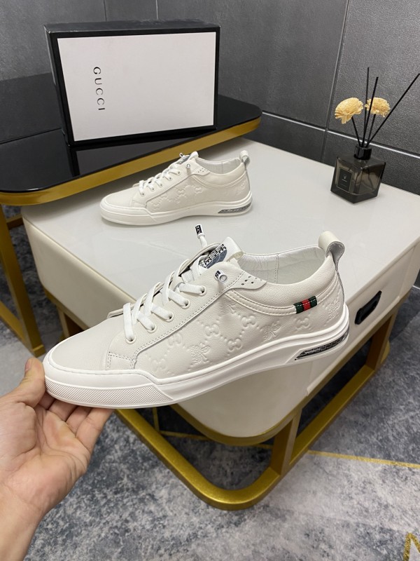 Gucci White Leather Sneakers GGLG-S0013