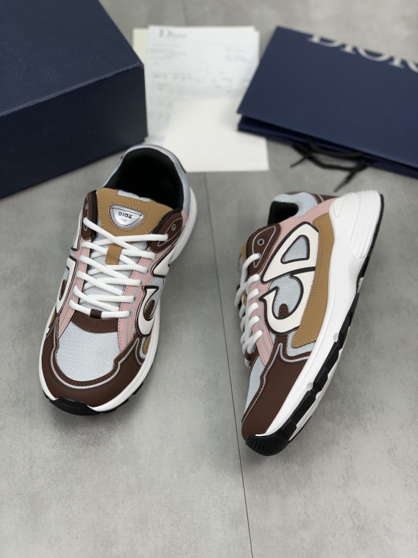 Dior B30 Sneaker Camel - Dark Brown - White - Pink BRB30-009