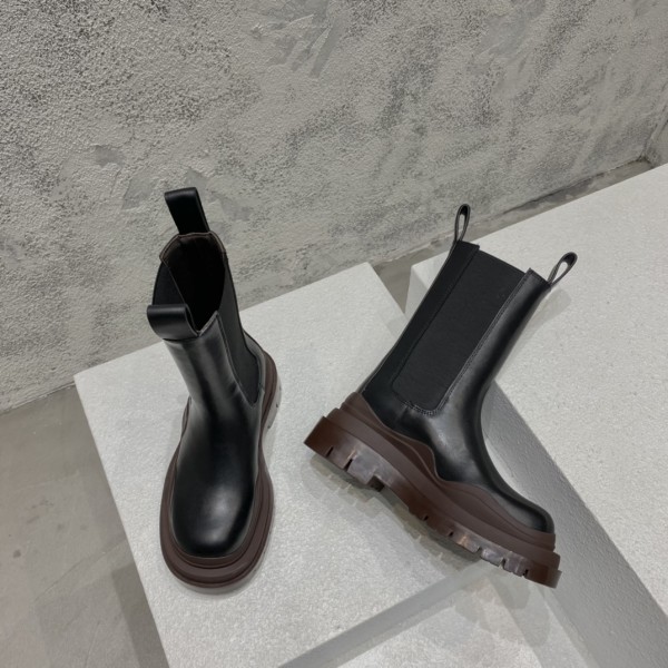 Bottega Veneta Tire Chelsea Boots - Black Brown BVTCB-006