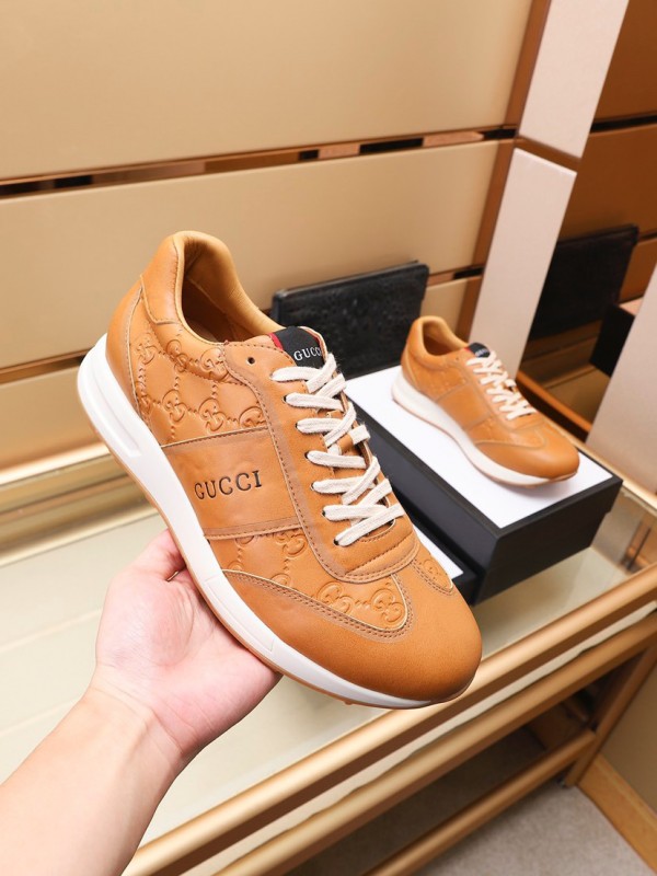 Gucci Logo Brown Leather Sneaker GG-S044