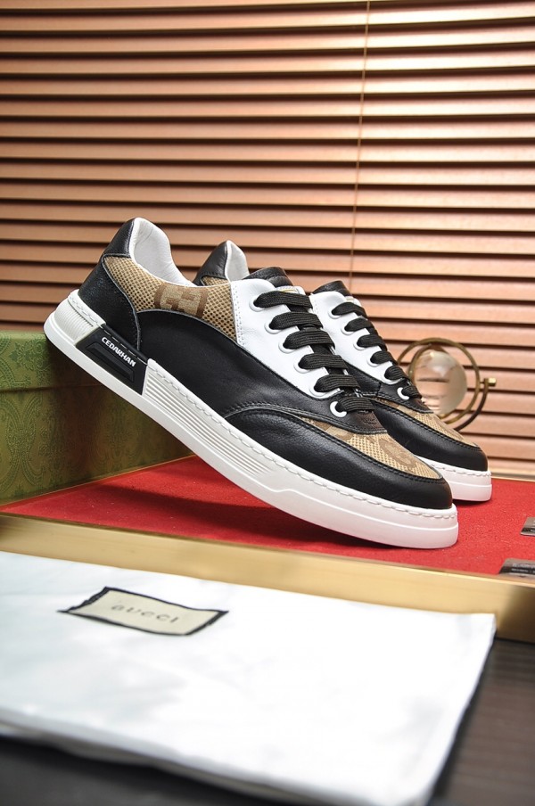 Gucci Black Beige Shoes GG-S053