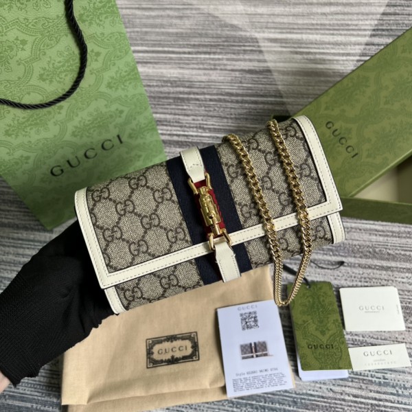 Gucci Jackie 1961 Chain Wallet - White 