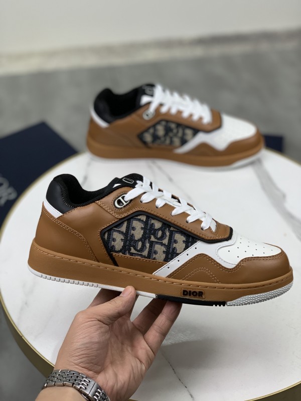 Dior B27 Low Coffee Cream Black Oblique Jacquard Sneakers DB27-008