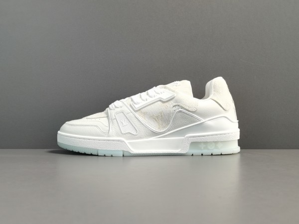 LV Trainer Sneaker White Monogram Demin