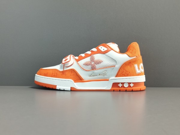 LV Trainer Sneaker Orange Monogram Demin 