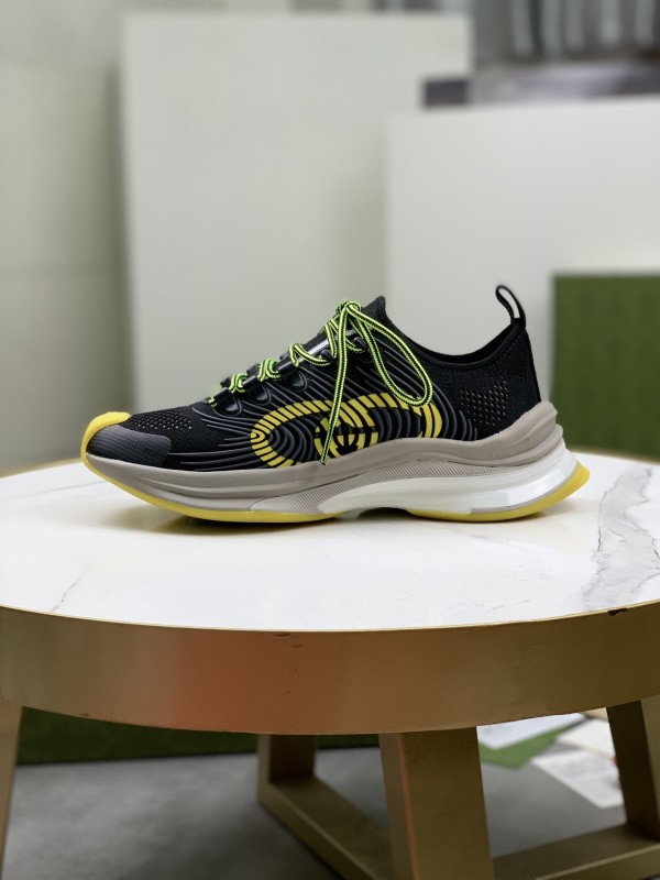 Gucci Run Sneaker in Black Yellow Fabric GCCR-006