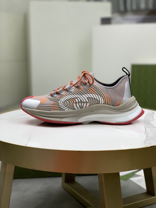 Gucci Run Sneaker in Grey Orange Fabric GCCR-003