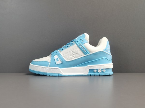LV Trainer Low White Sky Blue