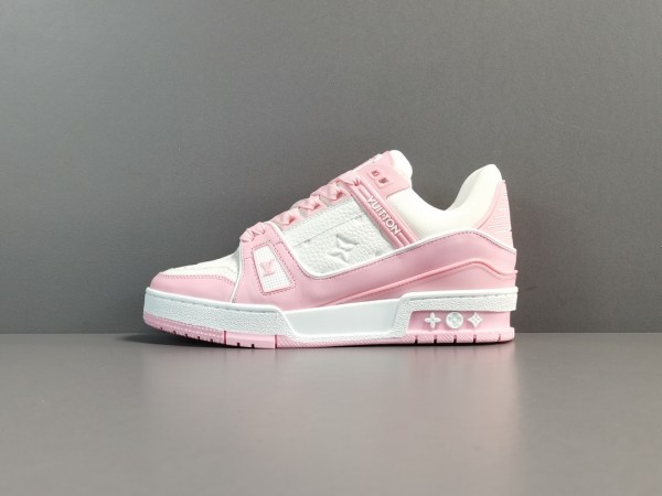 LV Trainer Sneaker Pink Mix of materials 