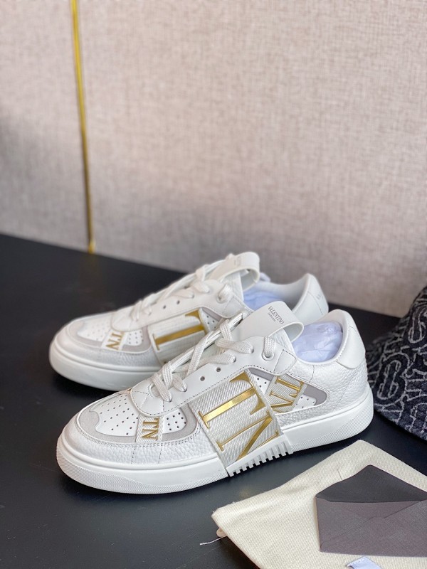 Valentino Low-Top Calfskin VL7N Sneaker - White Gold VLTCS-010